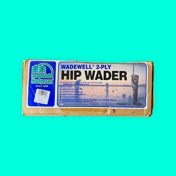 𝅺Vintage Hodgman Men’s Wadewell 2-Ply Fishing Hip Waders Water Boots Size 9 - Picture 6 of 10